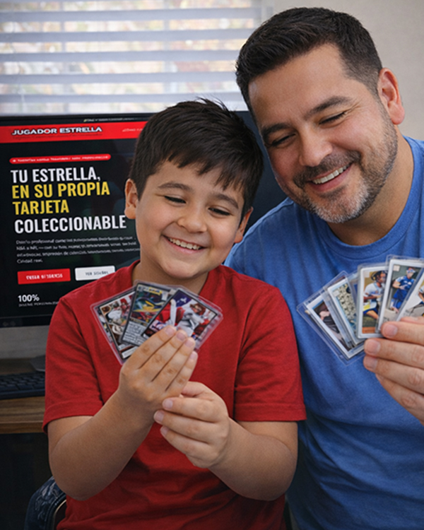 Familia con tarjeta deportiva